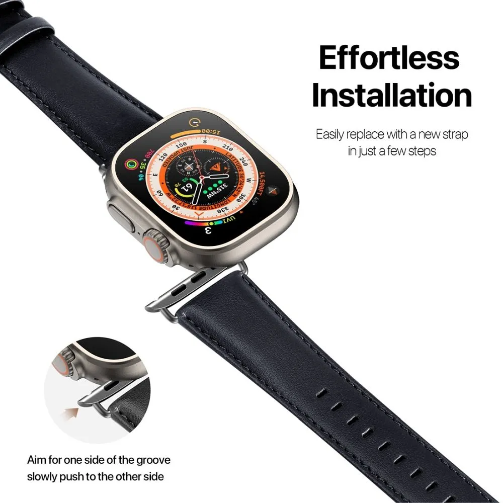 DUX DUCIS strap YS genuine leather for Apple Watch 42 / 44 / 45 / 49 mm blue - Image 3