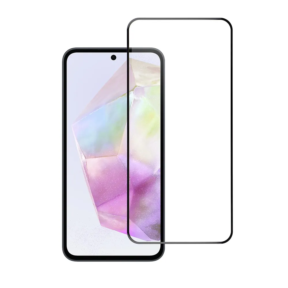 Tempered Glass Blue Star - SAMSUNG A35 5G Full Face (full glue with frame/small size) - black - Image 2