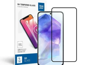 Tempered Glass Blue Star  - SAMSUNG A55 5G Full Face (full glue with frame/small size) - black Tempered Glass