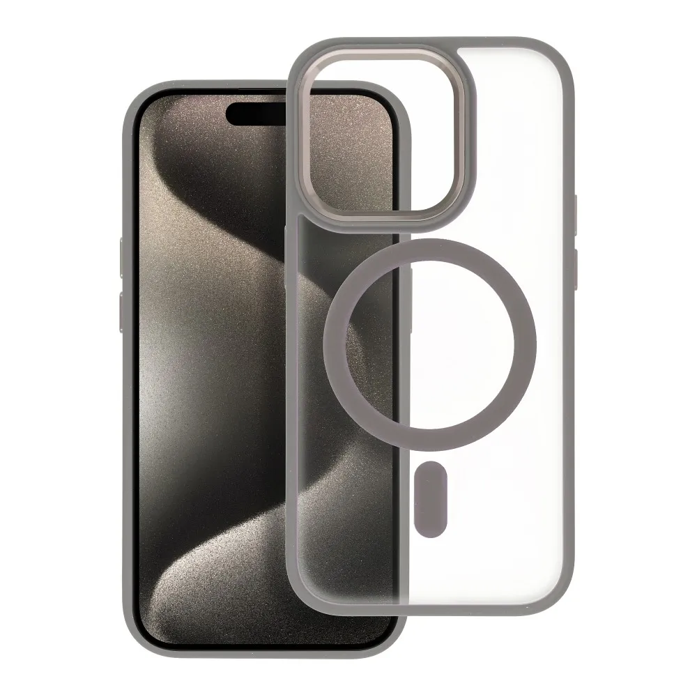 MATTE MAG COVER case compatible with MagSafe for IPHONE 15 Pro titanium - Image 2