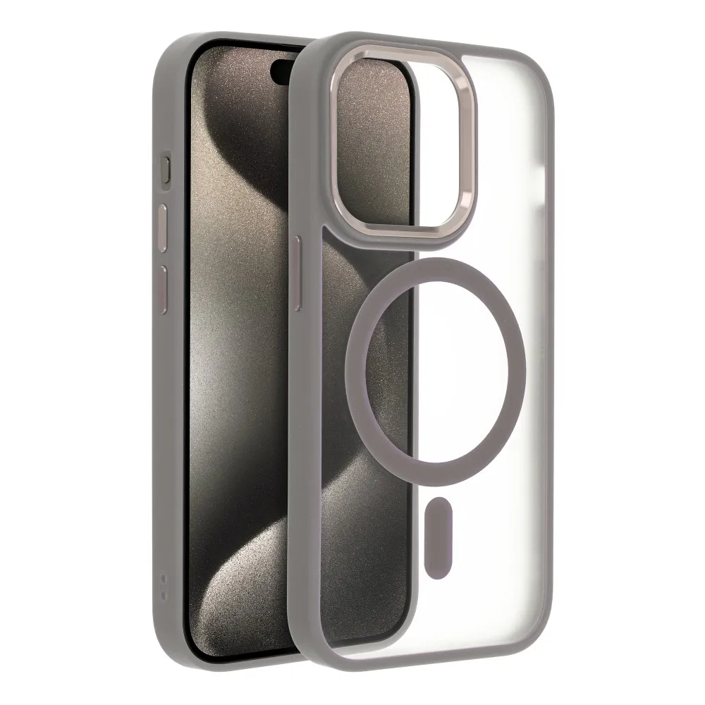 MATTE MAG COVER case compatible with MagSafe for IPHONE 15 Pro titanium - Image 3