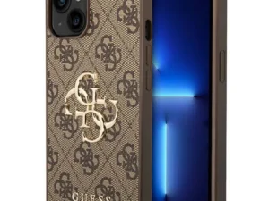 GUESS case for IPHONE 13 / 14 / 15 GUHCP14S4GMGBR (4G Big Metal Logo) brown