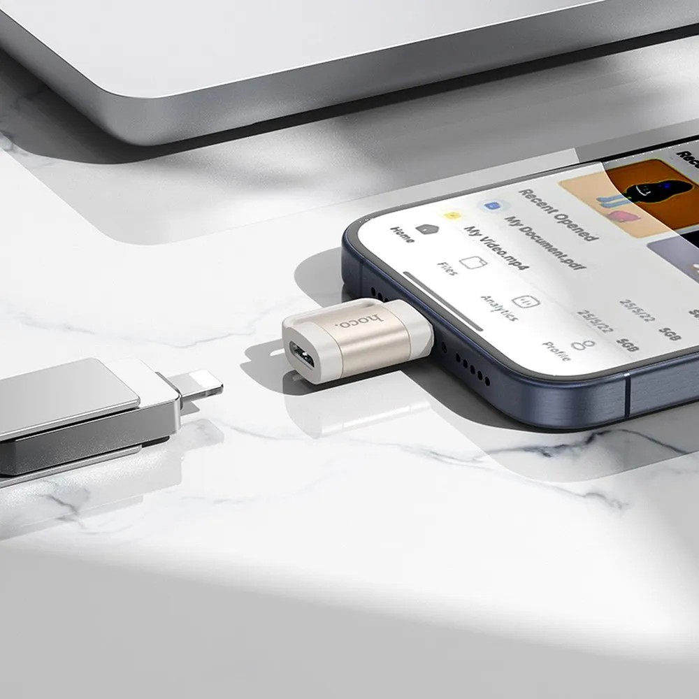 HOCO adapter OTG Type C (male) to Lightning (female) 3A UA31E gray - Image 4