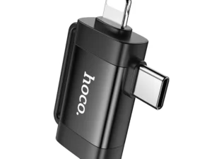 HOCO adapter OTG 2in1 Type C (male) / Lightning (male) to USB A (female) UA31F black