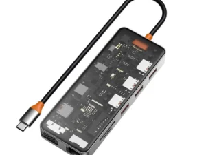WiWU - HUB 11w1 CB011 Type-C do USB3.0x3+USB2.0x1+SD/TF(2.0)+HDMIx1+RJ45+VGA+PD+Audio