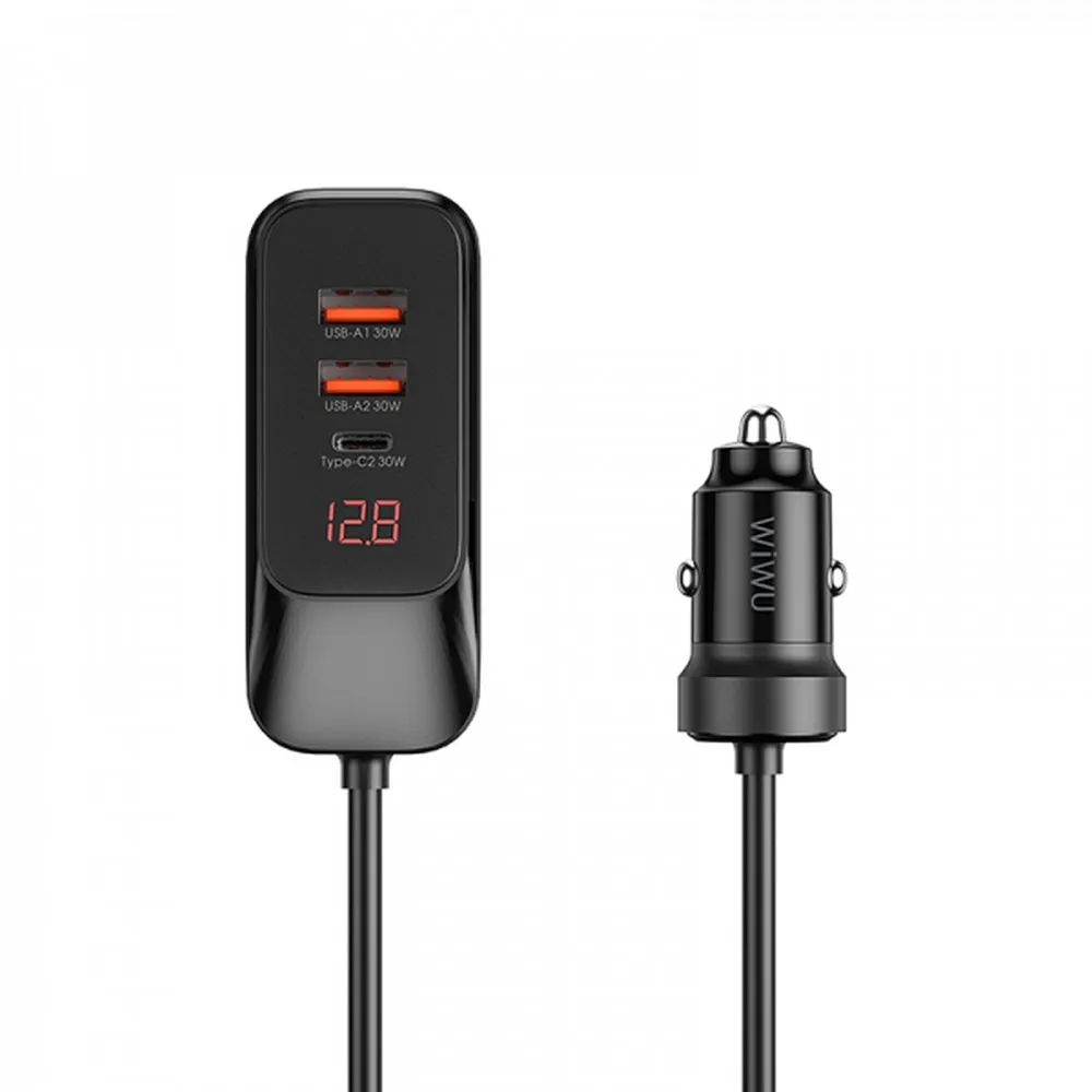 WiWU - Extend Car Charger Wi-QC015 120W PD+QC 2xUSB A + 2xUSB C - Image 5