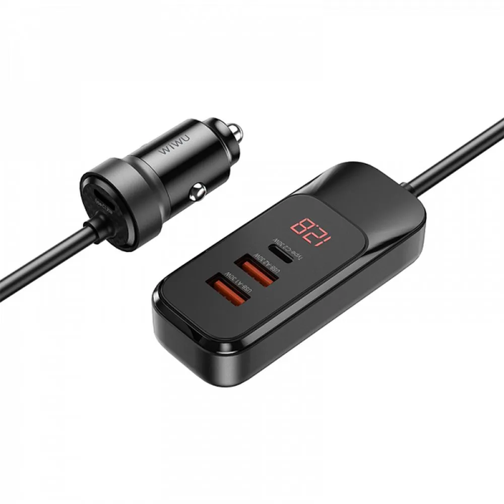 WiWU - Extend Car Charger Wi-QC015 120W PD+QC 2xUSB A + 2xUSB C - Image 2