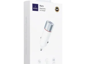 WiWU - Car Charger Mars Series Wi-QC023 60W PD+QC 2xUSB C - white