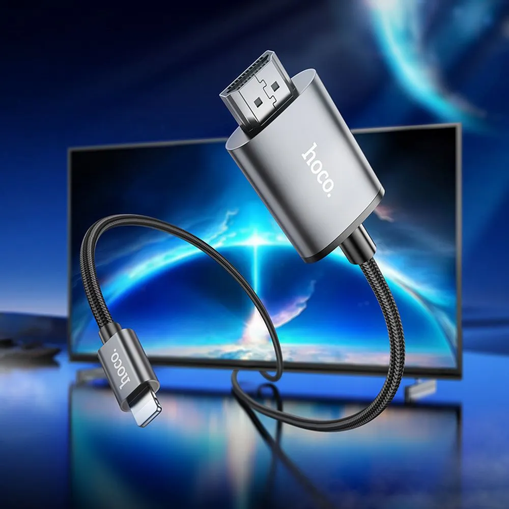 HOCO cable Lightning to HDMI 1080p UA27 2 m metal gray - Image 9