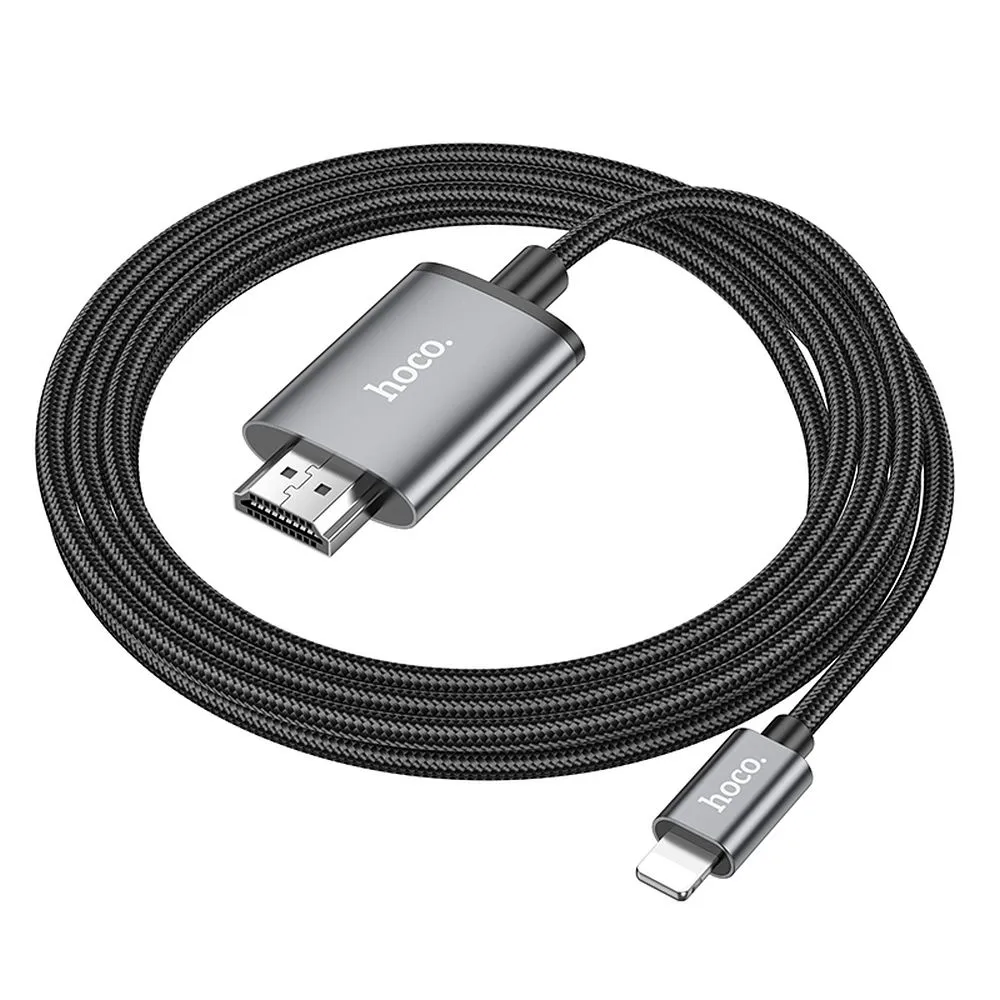 HOCO cable Lightning to HDMI 1080p UA27 2 m metal gray - Image 7
