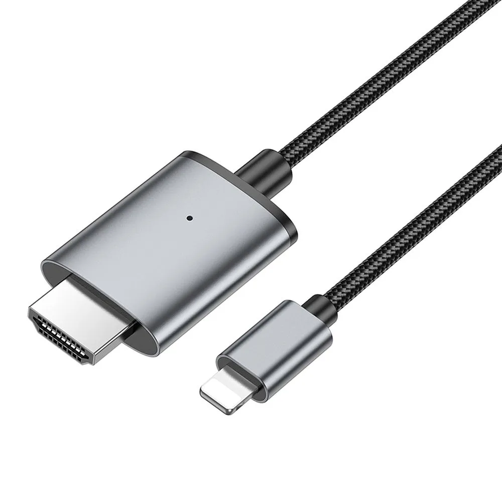 HOCO cable Lightning to HDMI 1080p UA27 2 m metal gray - Image 5
