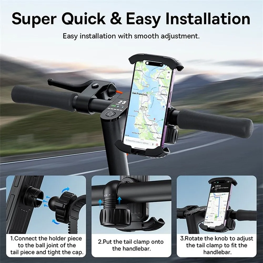 BASEUS bicycle / motorcycle holder for handlebar QuickGo C40561500113-00/BS-CM024 black - Image 8