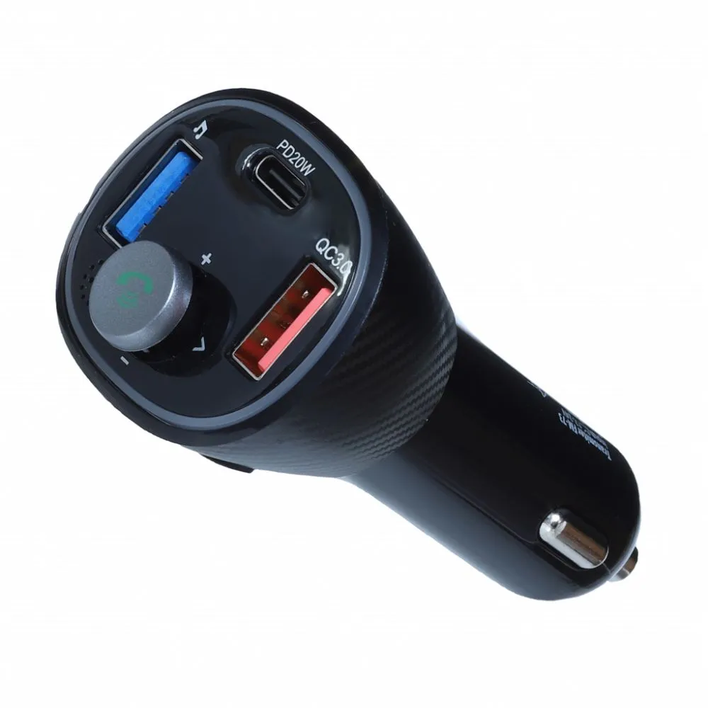 ART transmiter FM bluetooth 5.0 + USB A QC3.0 + Typ C (total 30W) FM-73 black - Image 3