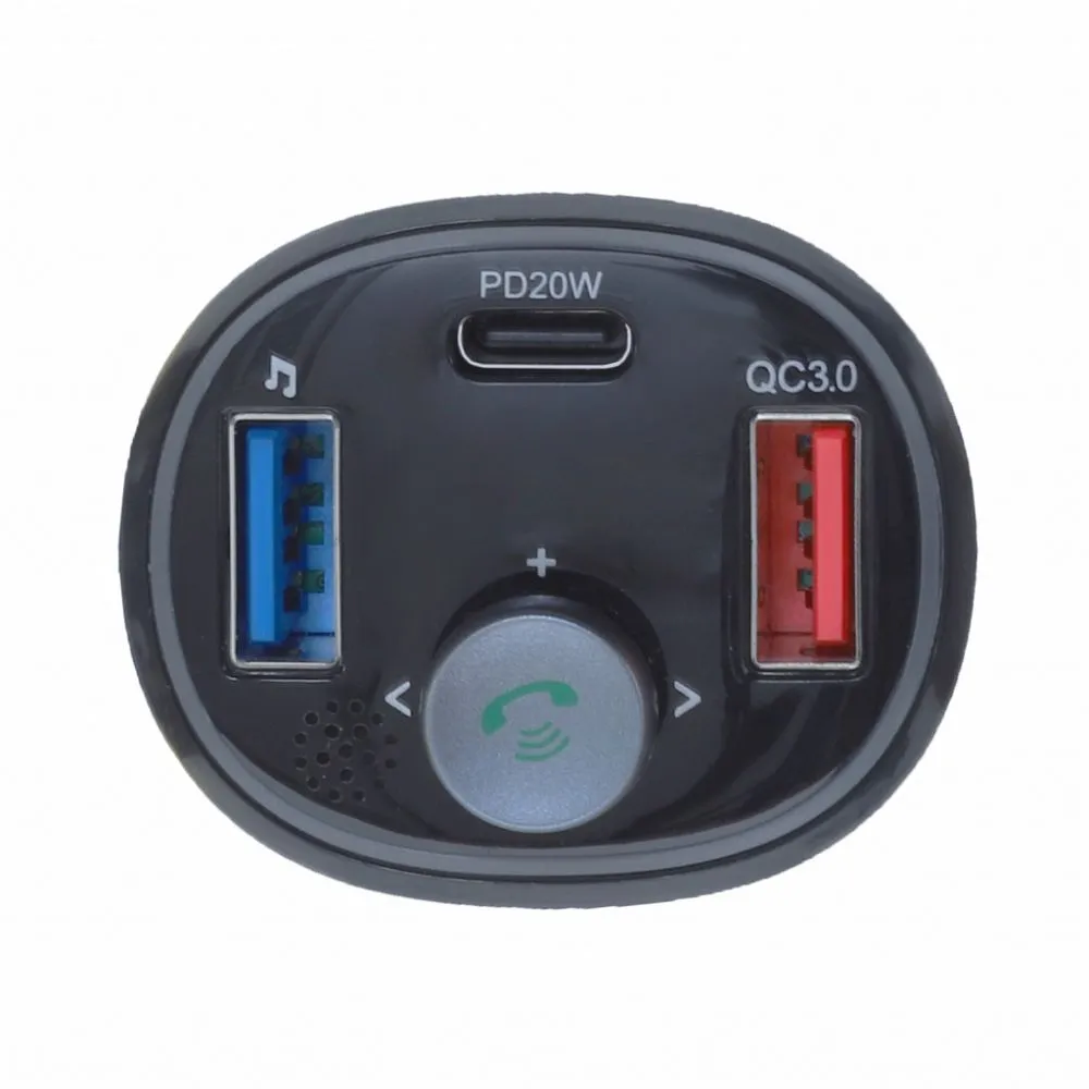 ART transmiter FM bluetooth 5.0 + USB A QC3.0 + Typ C (total 30W) FM-73 black - Image 2