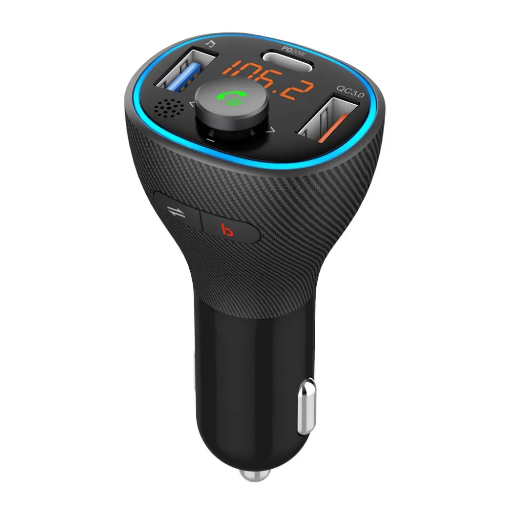 ART transmiter FM bluetooth 5.0 + USB A QC3.0 + Typ C (total 30W) FM-73 black - Image 5