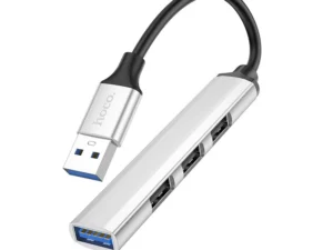 HOCO adapter HUB 4in1 USB A HB26 0,13 m silver