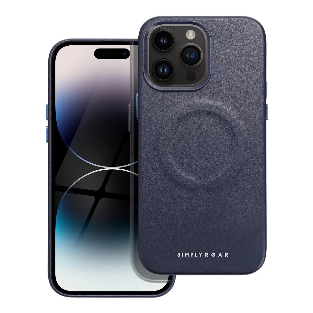 Roar Leather Mag Case - for iPhone 14 Pro Max navy