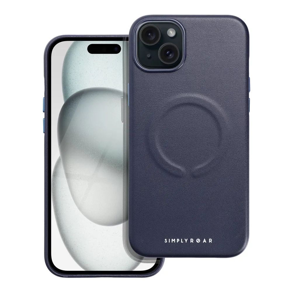 Roar Leather Mag Case - for iPhone 15 Plus navy