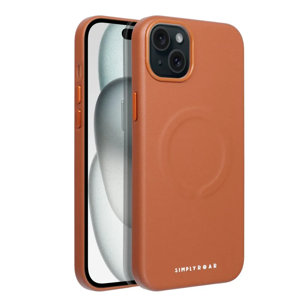 Roar Leather Mag Case - for iPhone 15 Plus Brown - Image 2
