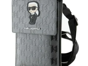 KARL LAGERFELD universal bag for mobile KLWBSAKHPKG (Saffiano Mono Ikonik) silver