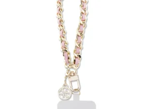 GUESS hand strap GUOUCHSAMC4P (Saffiano Chain Strap 4G Charm) pink