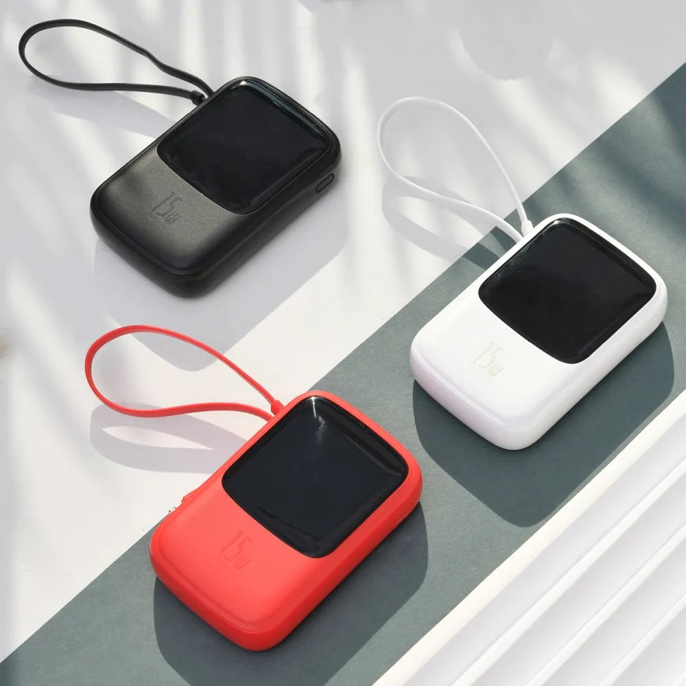 BASEUS powerbank 10 000 mAh with built-in cable Lightning + cable USB A to Type C PD QC3.0 3A 15W PPQD-B01 black - Image 6