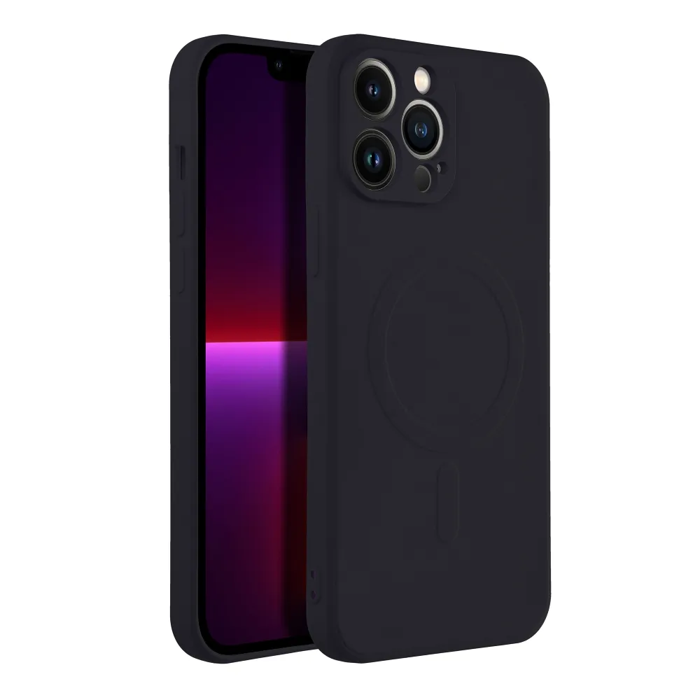 SILICONE MAG COVER case compatible with MagSafe for IPHONE 13 Pro Max black - Image 2