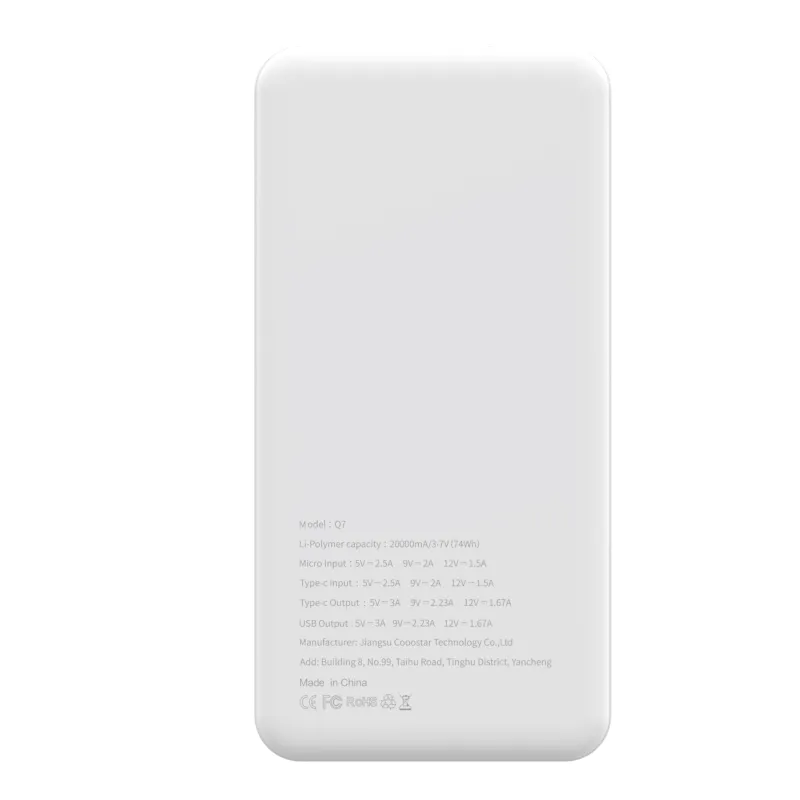 PURIDEA powerbank 200 000 mAh PD QC3.0 3A 20W Q7 white - Image 3