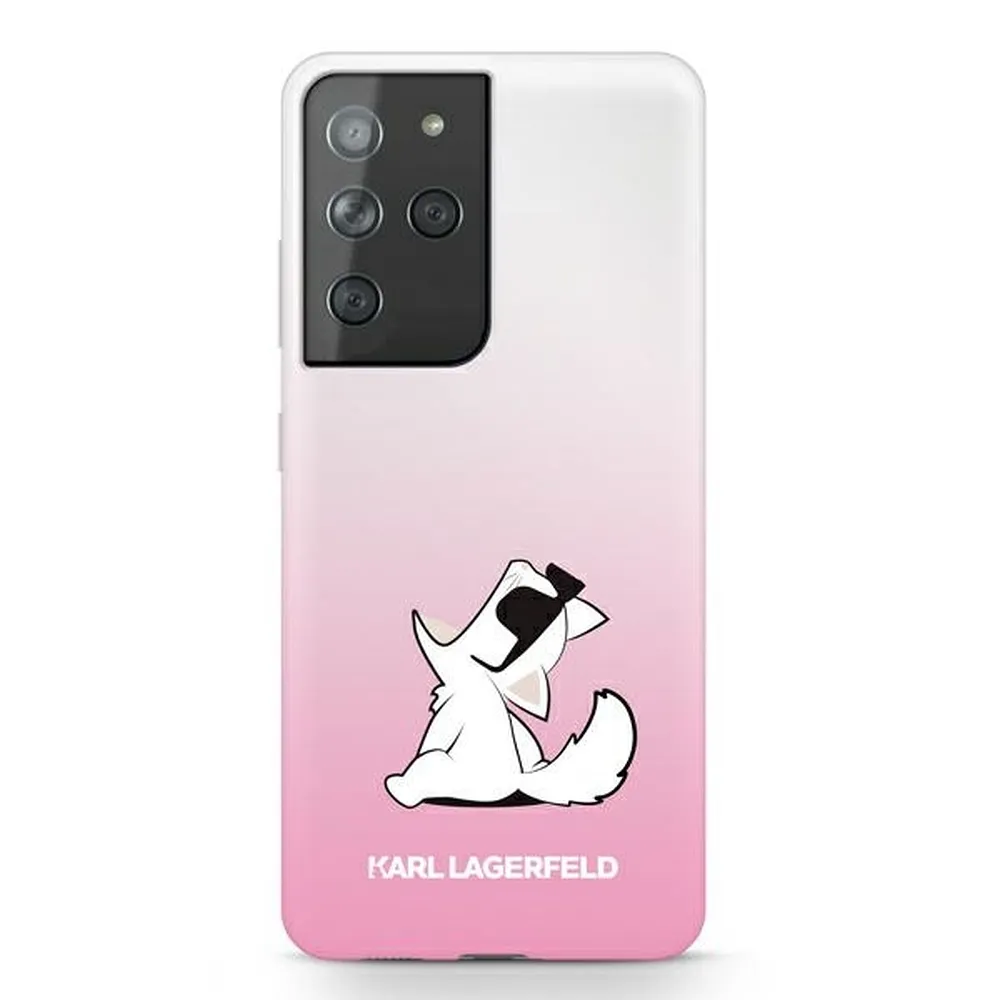 KARL LAGERFELD case for SAMSUNG S21 Ultra KLHCS21LCFNRCPI (Choupette Fun) pink
