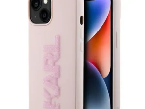KARL LAGERFELD case for IPHONE 15 KLHCP15S3DMBKCP (3D Logo Glitter) pink