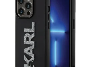 KARL LAGERFELD case for IPHONE 15 Pro KLHCP15L3DMBKCK (3D Logo Glitter) black