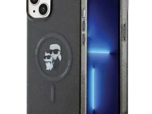 KARL LAGERFELD case for IPHONE 15 KLHMP15SHGKCNOK (Glitter + MAG) black