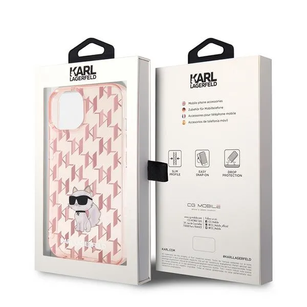 KARL LAGERFELD case for IPHONE 15 KLHCP15SHNCMKLP (Monogram) pink - Image 8