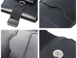 ROYAL - Leather universal flap pocket / black - Size 2XL+tall - SAMSUNG S21 ULTRA / HUAWEI P Smart 2021 / XIAOMI Redmi 12 / OPPO A98 5G
