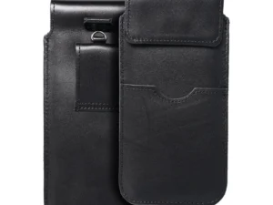 ROYAL - Leather universal flap pocket / black - Size 2XL+tall - SAMSUNG S21 ULTRA / HUAWEI P Smart 2021 / XIAOMI Redmi 12 / OPPO A98 5G