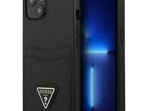 GUESS case for IPHONE 13 Mini GUHCP13SPSATPK (Saffiano Double Card Triangle) black