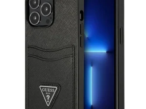 GUESS case for IPHONE 13 Pro GUHCP13LPSATPK (Saffiano Double Card Triangle) black
