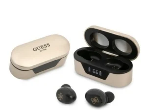 Bluetooth Earphones Stereo TWS GUESS Digital BT5 Classic with docking station / gold (GUTWST31ED)