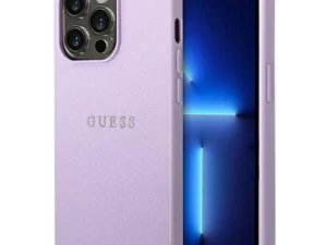 GUESS case for IPHONE 14 Pro GUHCP14LPSASBPU (Saffiano With Metal Logo) purple