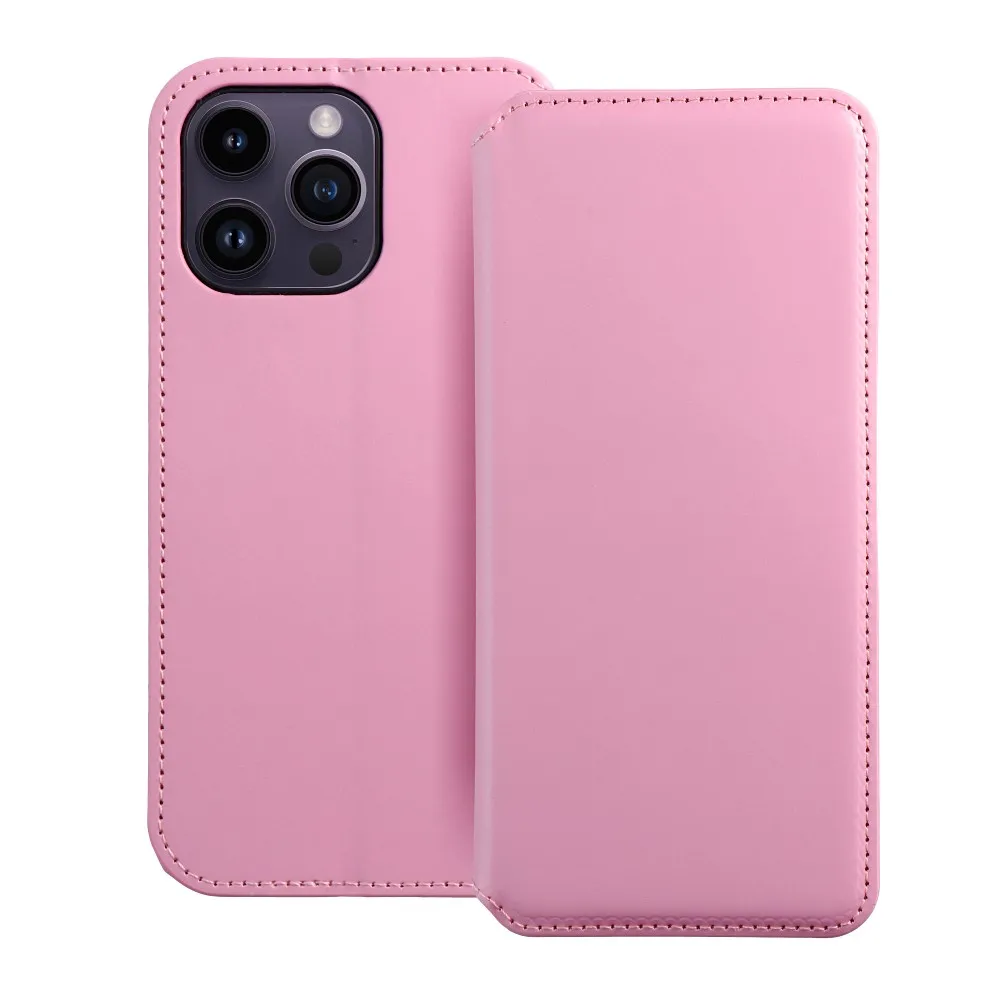 DUAL POCKET Book case for IPHONE 14 Pro Max light pink - Image 2