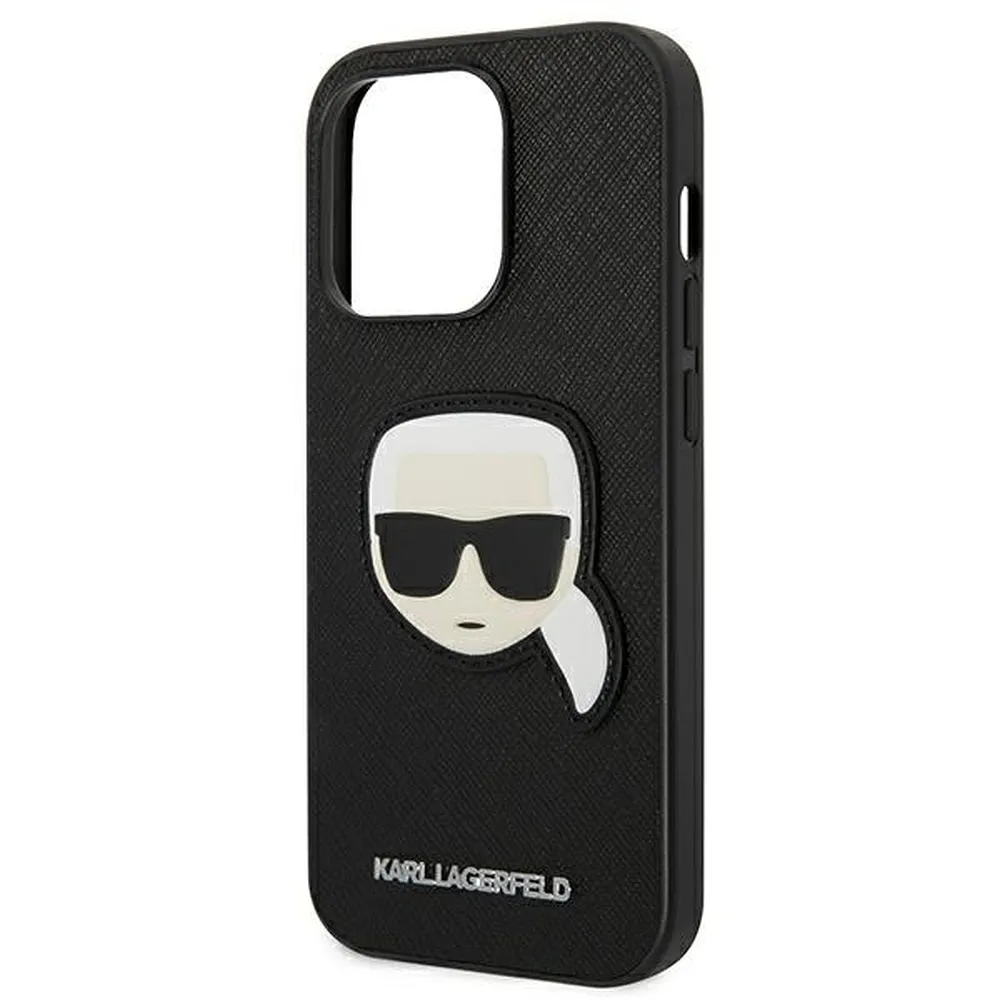 KARL LAGERFELD case for IPHONE 14 Pro KLHCP14LSAPKHK (Saffiano With Karl Head Patch) black - Image 6