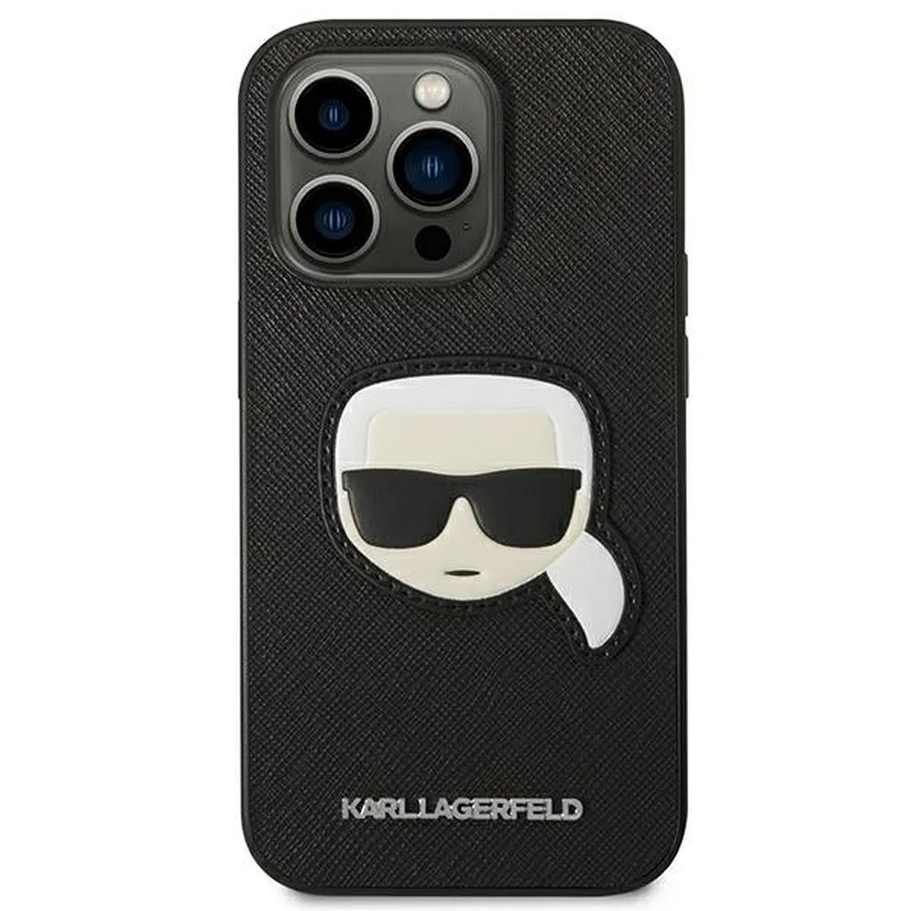 KARL LAGERFELD case for IPHONE 14 Pro Max KLHCP14XSAPKHK (Saffiano With Karl Head Patch) black - Image 3