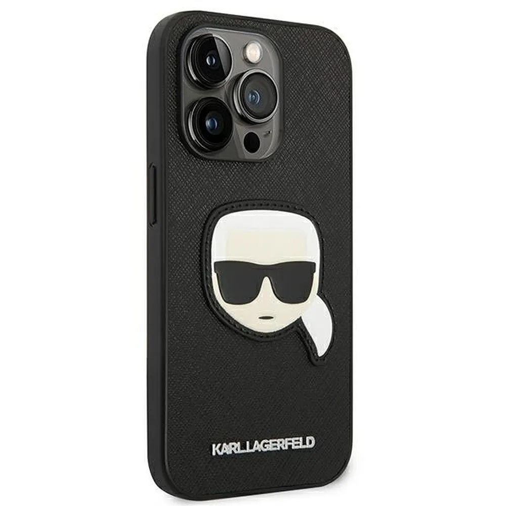 KARL LAGERFELD case for IPHONE 14 Pro Max KLHCP14XSAPKHK (Saffiano With Karl Head Patch) black - Image 4