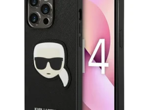 KARL LAGERFELD case for IPHONE 14 Pro Max KLHCP14XSAPKHK (Saffiano With Karl Head Patch) black