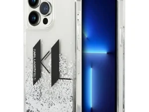 KARL LAGERFELD case for IPHONE 14 Pro KLHCP14LLBKLCS (Liguid Glitter Big KL Logo) silver