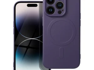 SILICONE MAG COVER case compatible with MagSafe for IPHONE 14 Pro dark purple