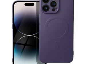 SILICONE MAG COVER case compatible with MagSafe for IPHONE 14 Pro Max dark purple
