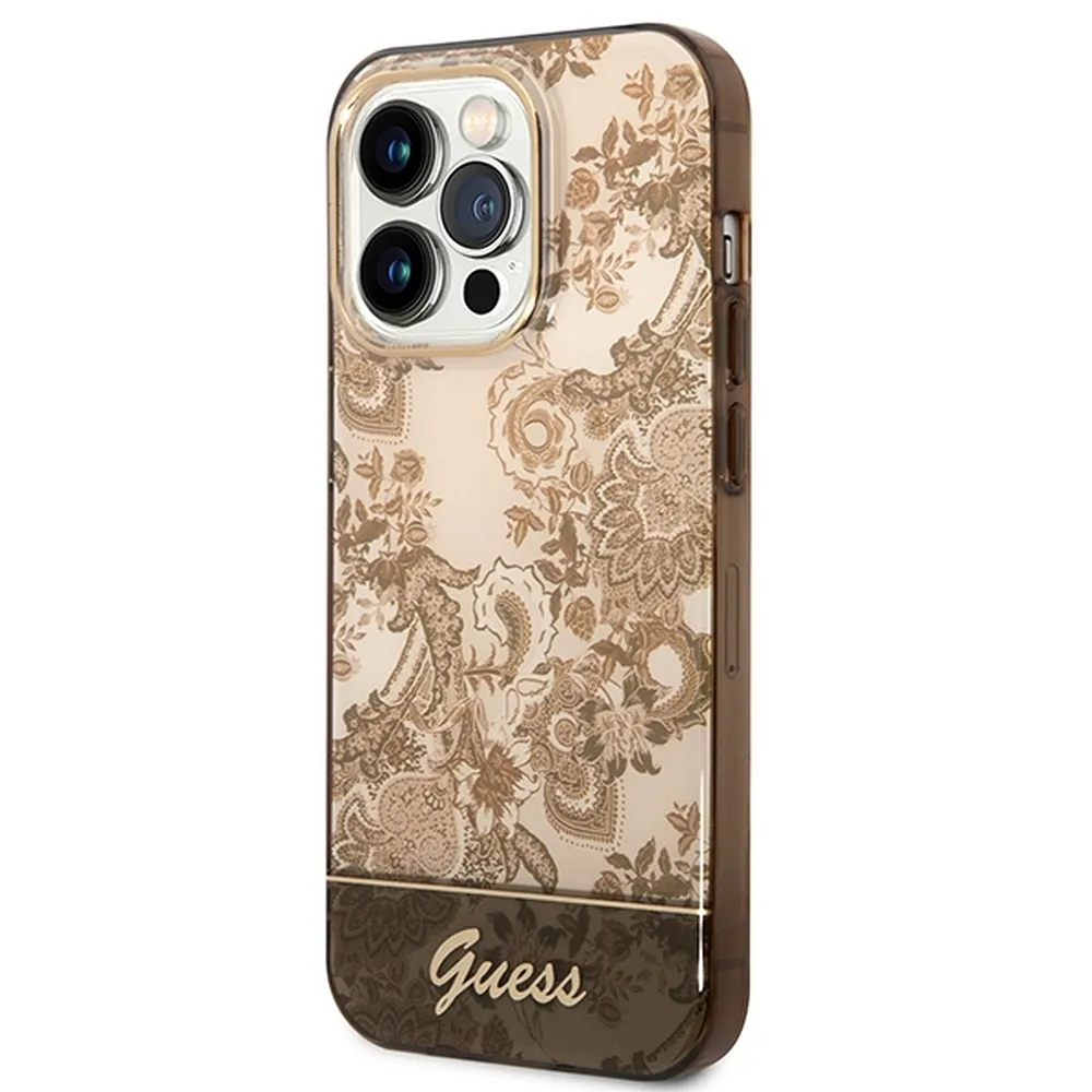 Original faceplate case GUESS GUHCP14XHGPLHC for iPhone 14 PRO MAX (IML Electro Cam TDJ / ochre) - Image 7