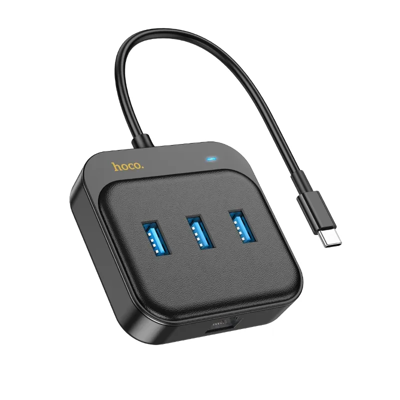 HOCO adapter HUB 4in1 Type C HB35 0,2 m black - Image 3