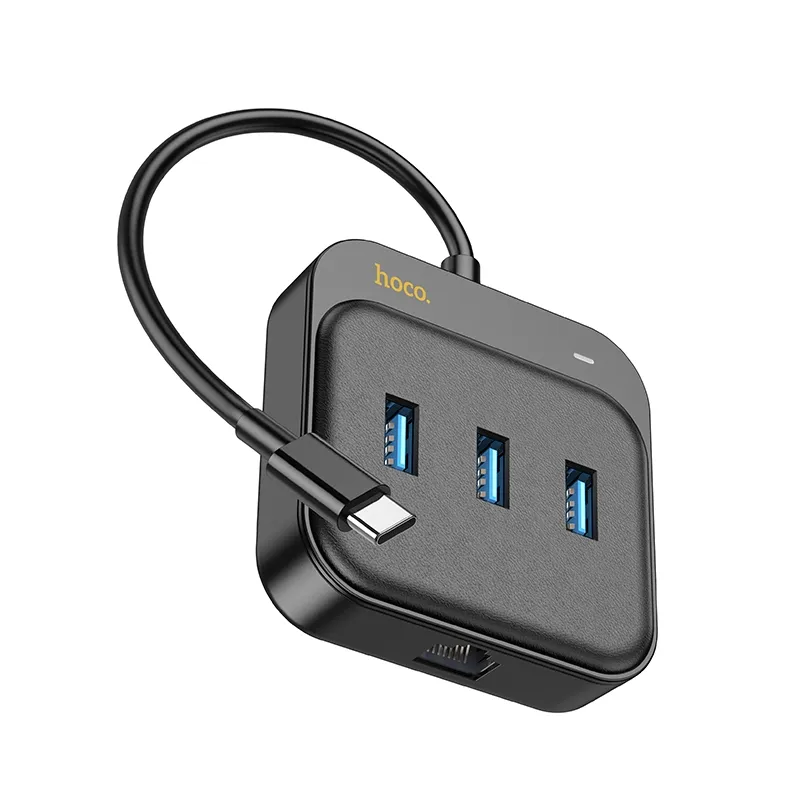 HOCO adapter HUB 4in1 Type C HB35 0,2 m black - Image 9